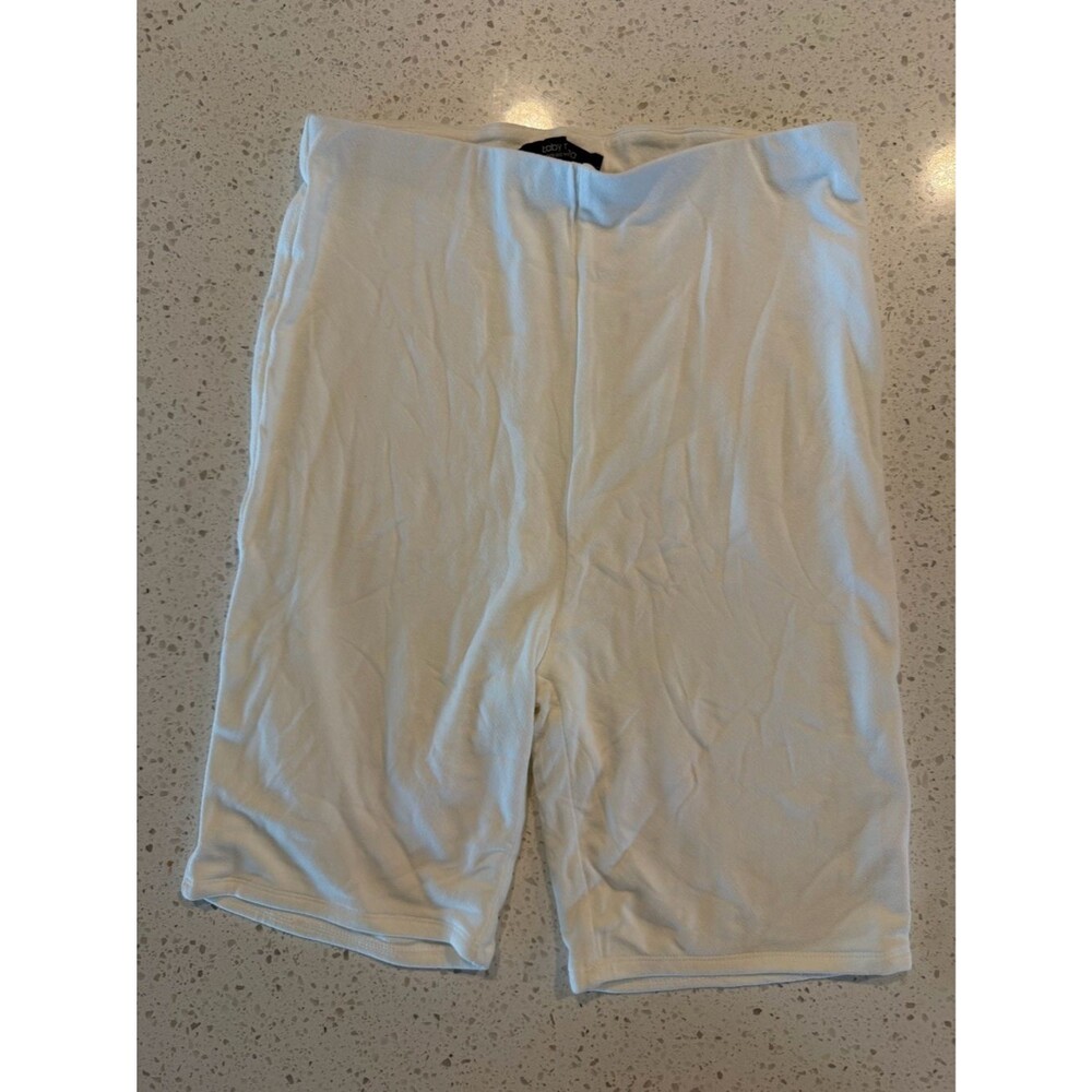 naked wardrobe Baby Mama Maternity White Women’s Bike Shorts S NWOT